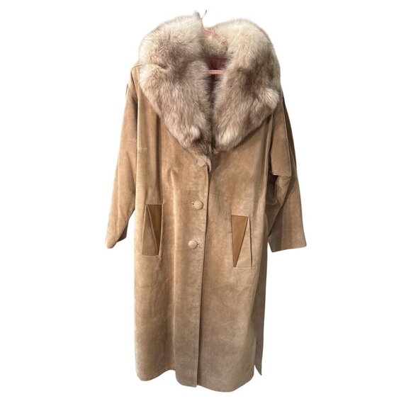 Vintage Sportmaster Faux Suede Long Coat Made in Canada Pre-Owned Good Condition - Picture 1 of 12